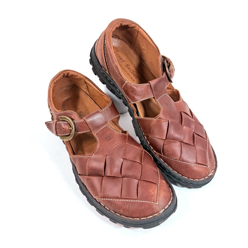 Josef Seibel Mens EU 40 (US 7/7.5) Leather Fisherman Sandals Spirit of Nature￼